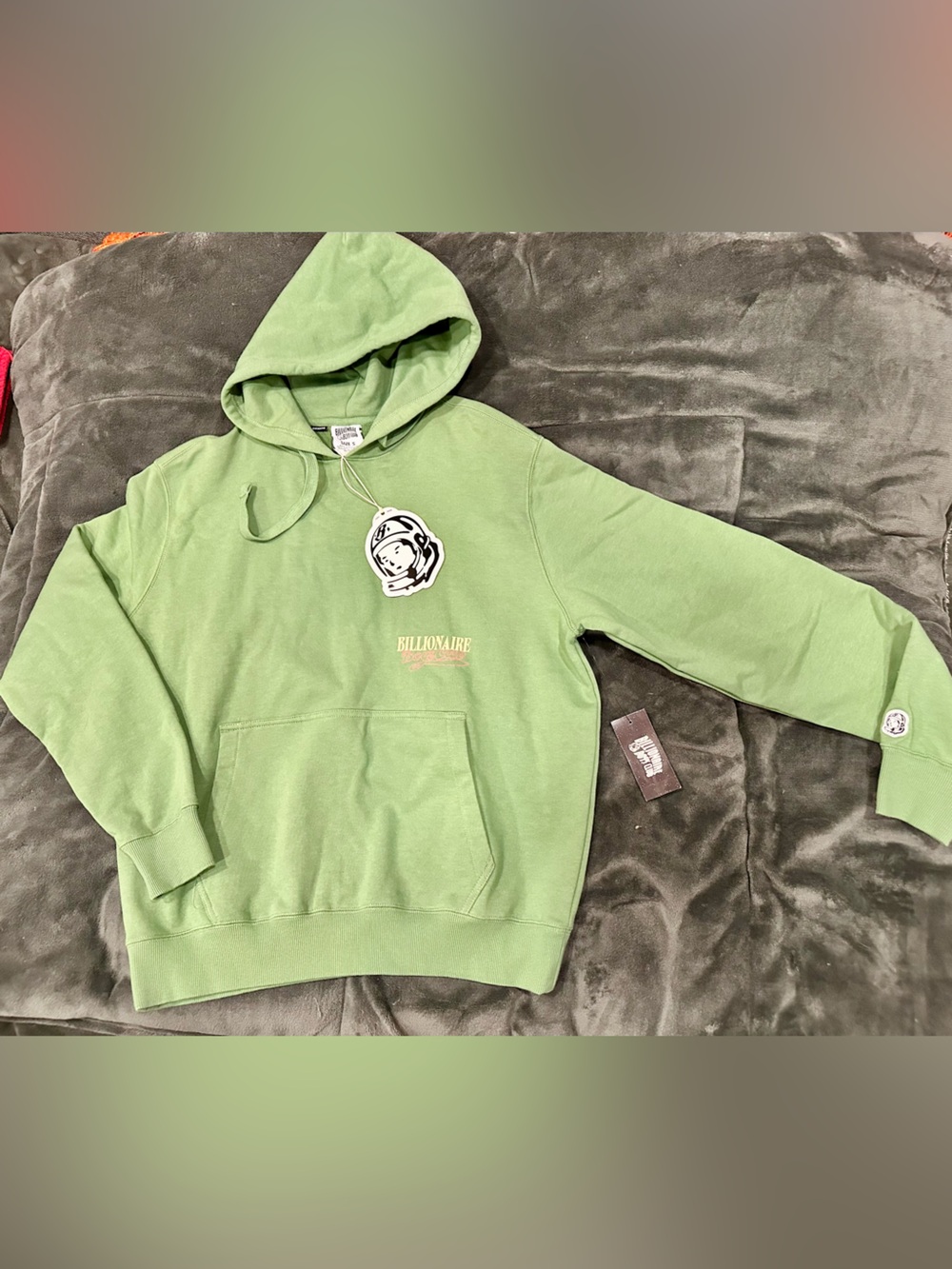 Billionaire Boys Club Light Green Pullover Hoodie with Astronaut Logo Size Small